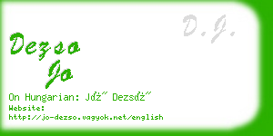 dezso jo business card